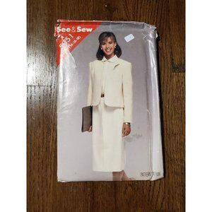 Vtg Butterick See & Sew 5351 Misses Jacket & Dress Pattern - Sizes 14 16 18